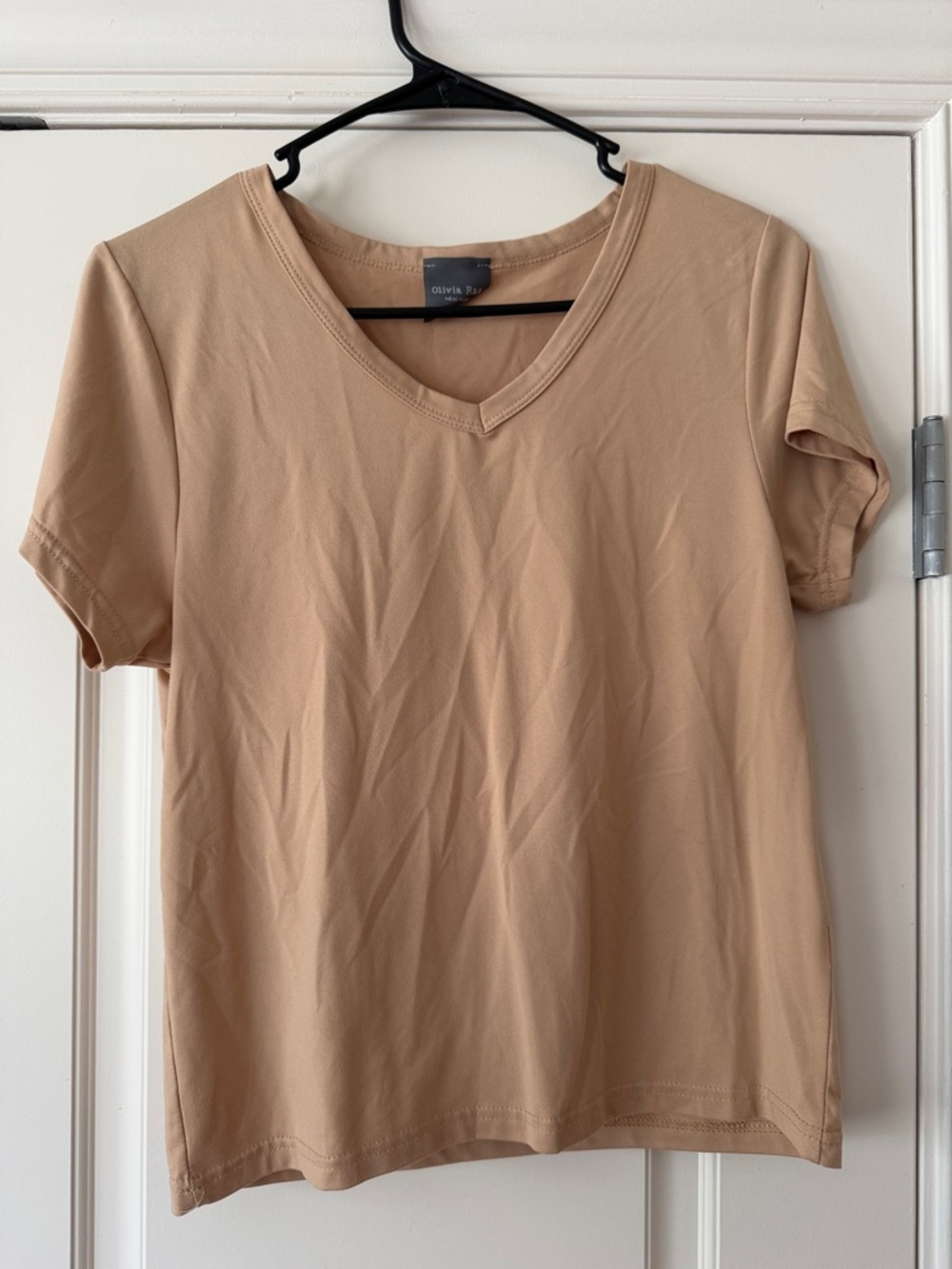Olivia Rae Tan V-Neck Short Sleeve Tee
